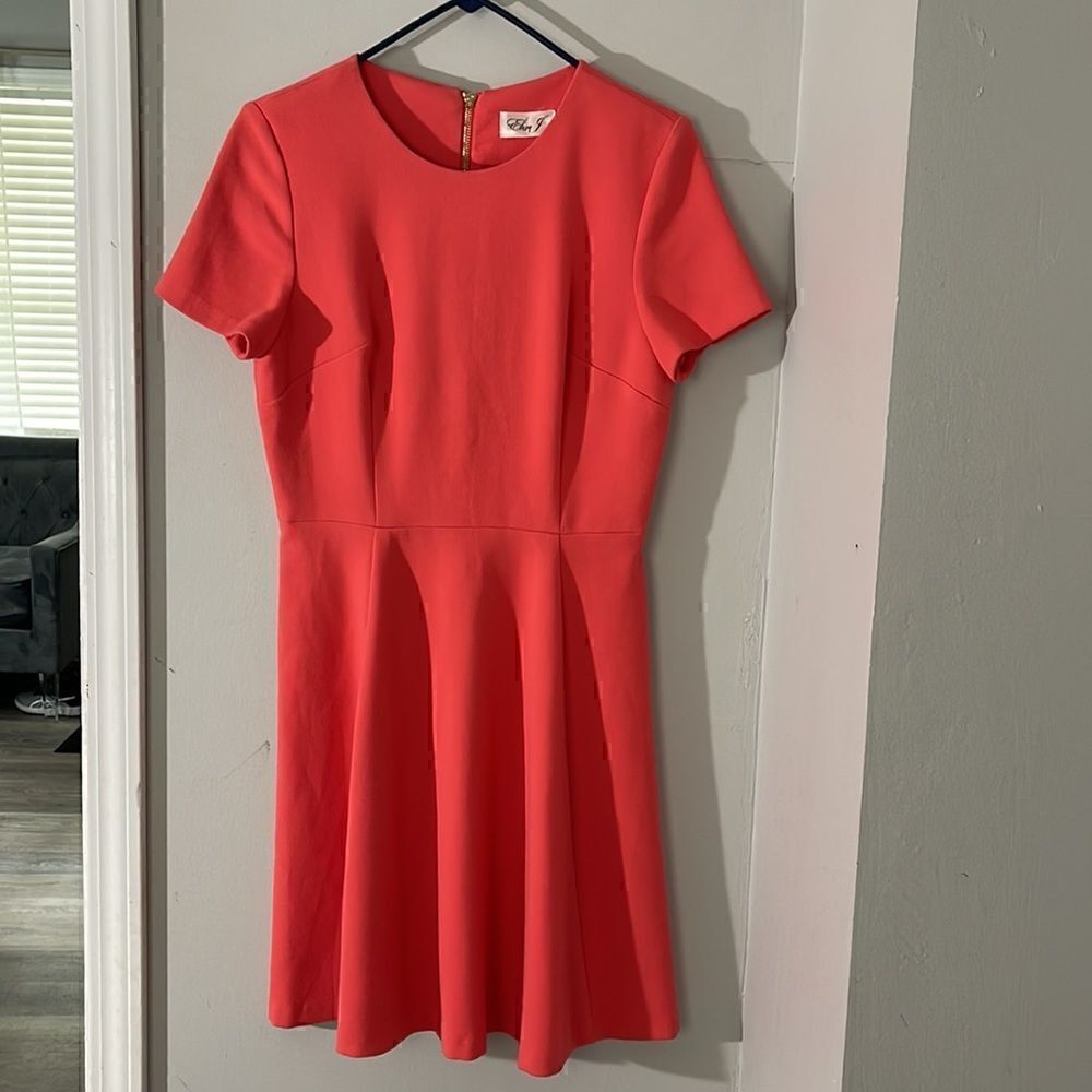 ELIZA J MIDI CORAL DRESS SIZE 8